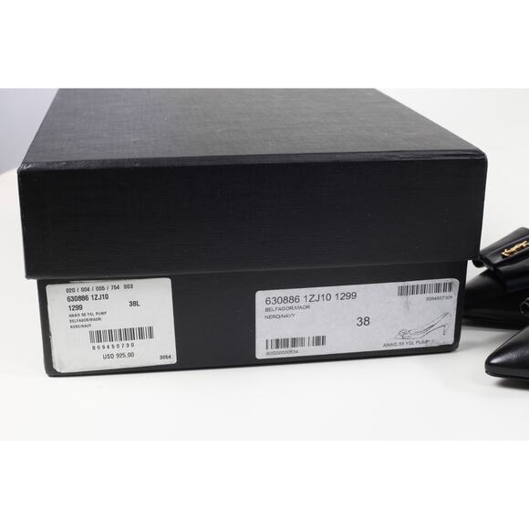 Saint Laurent YSL Anais Black Leather Bow Pumps Heels Women's EU 38 Designer - Picture 5 of 16